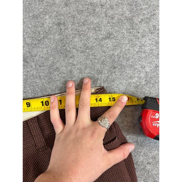 VINTAGE 70s Sears Kings Road Pants Mens 30x25 Brown Perma Prest Bootcut Retro - Picture 2 of 7